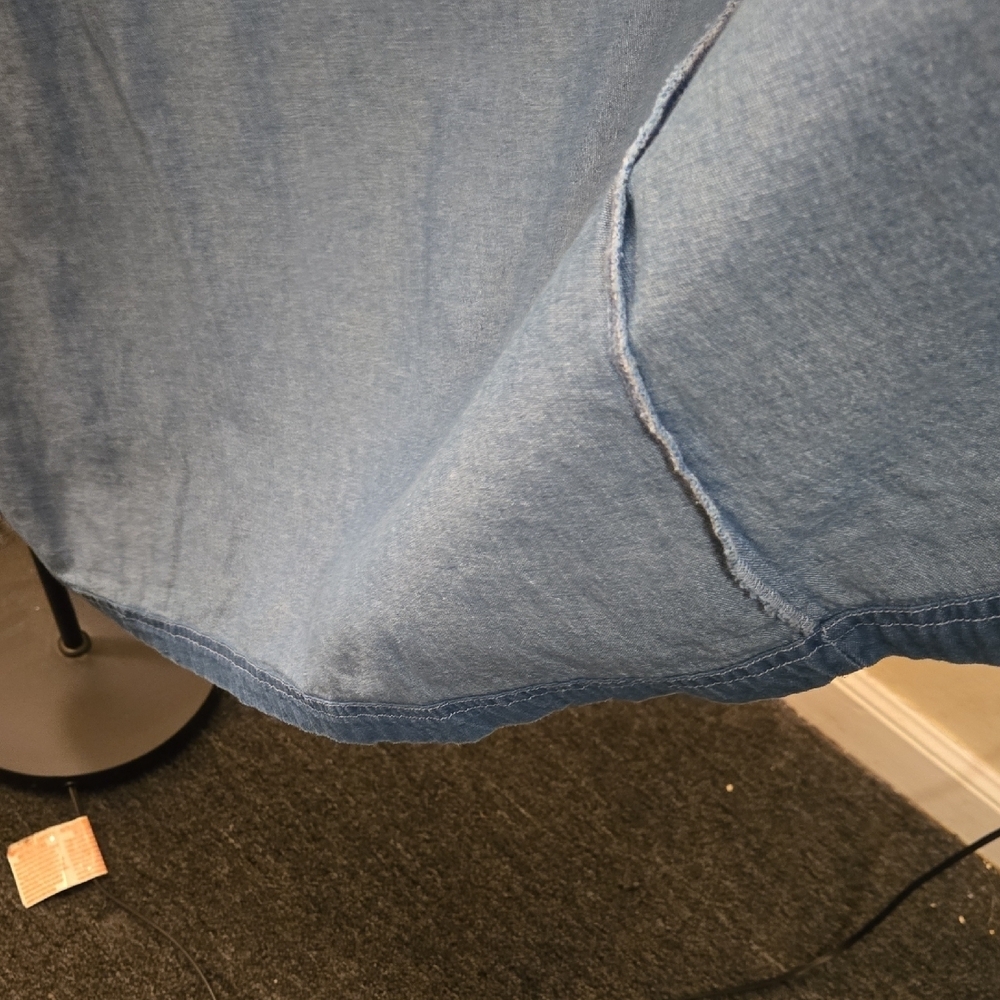 Vtg Blair Denim Blue Button-Down Maxi Dress Or Duster. B 20 W 20 H 28 Lgth 45. - Picture 12 of 12
